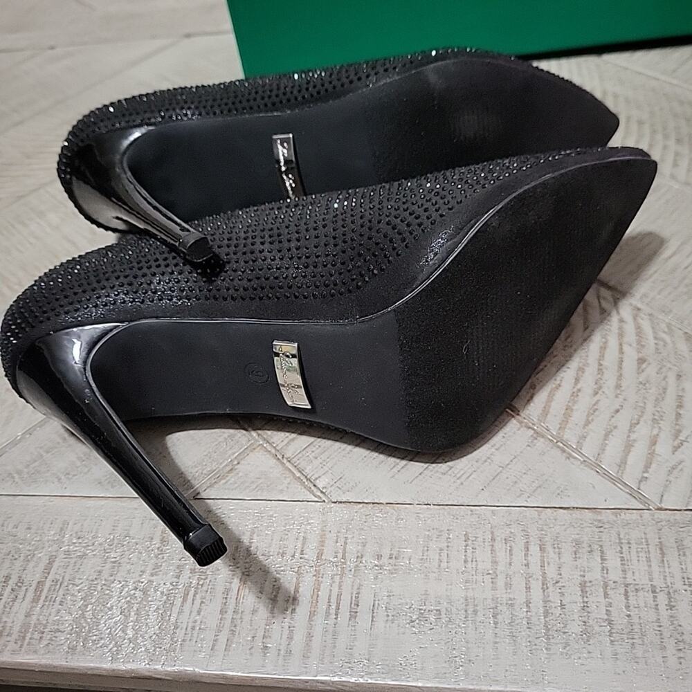 Lauren Lorraine Heels Black Pewter Rhinestone NIB Stiletto Pumps - Picture 7 of 10